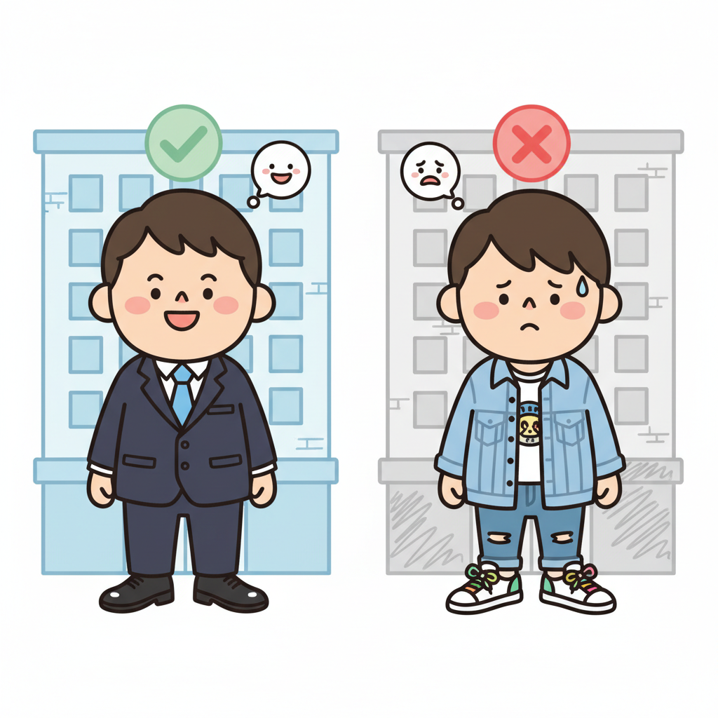 Japanese business dress code: dark suit and polished shoes