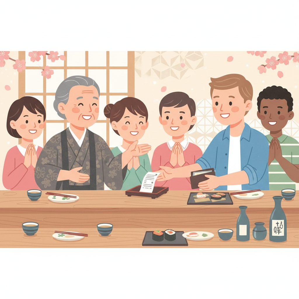 Paying the bill at Japanese restaurants: let the host pay