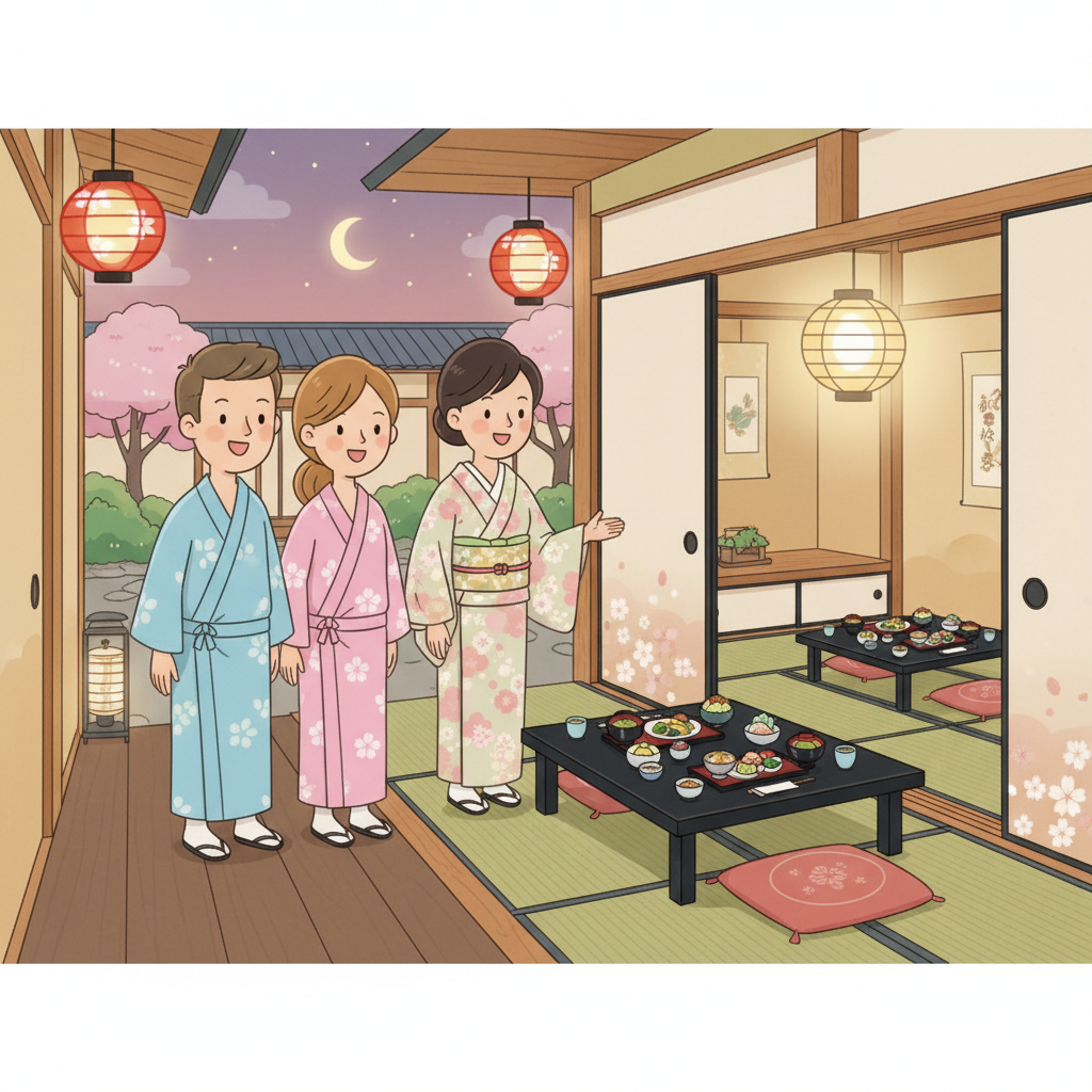 Ryokan stay guide: yukata, kaiseki dinner, and inn hostess welcome
